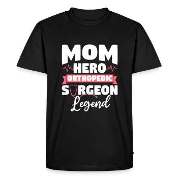 Maman Héroïne Chirurgien orthopédique Légende Orthopédiste - T-shirt Premium bio Homme - noir - Devant - Nico (187cm)