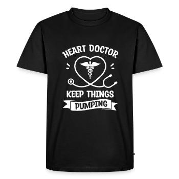 Heart Doctor Keep Things Pumping Cardiology - Men's Premium Organic T-Shirt - black - Front - Nico (187cm)