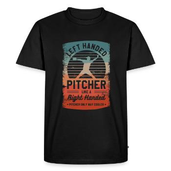 Lanceur gaucher comme un lanceur droitier - T-shirt Premium bio Homme - noir - Devant - Nico (187cm)