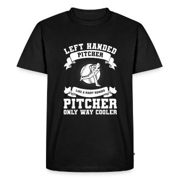 Lanceur gaucher comme un lanceur droitier - T-shirt Premium bio Homme - noir - Devant - Nico (187cm)