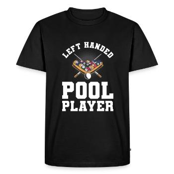 Left Handed Pool Player Billiard - Men's Premium Organic T-Shirt - black - Front - Nico (187cm)