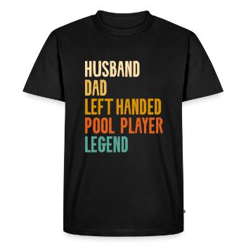 Husband Dad Left Handed Pool Player Legend - Men's Premium Organic T-Shirt - black - Front - Nico (187cm)