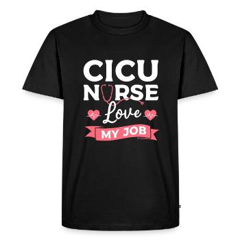 CICU Nurse Love My Job Cardiologist Cardiology - Men's Premium Organic T-Shirt - black - Front - Nico (187cm)