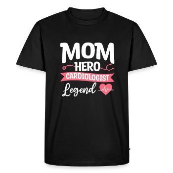 Mom Hero Cardiologist Legend Cardiology Cardio - Men's Premium Organic T-Shirt - black - Front - Nico (187cm)