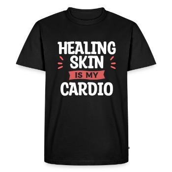 La guérison de la peau est ma cardio-dermatologie - T-shirt Premium bio Homme - noir - Devant - Nico (187cm)