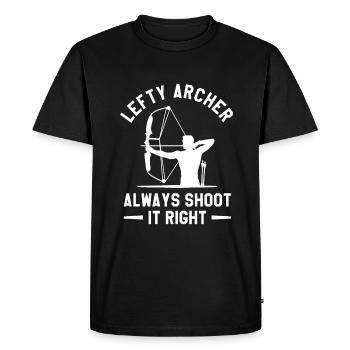 Lefty Archer Always Shoot It Right Archery Archers - Men's Premium Organic T-Shirt - black - Front - Nico (187cm)