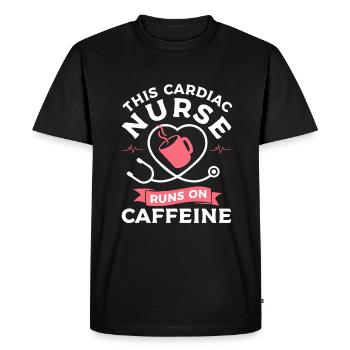 Cette infirmière cardiaque fonctionne sur le cardiologue à la caféine - T-shirt Premium bio Homme - noir - Devant - Nico (187cm)