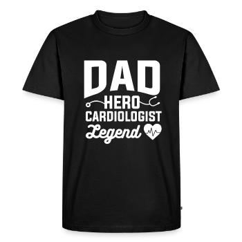 Dad Hero Cardiologist Legend Cardiology Cardio - Men's Premium Organic T-Shirt - black - Front - Nico (187cm)