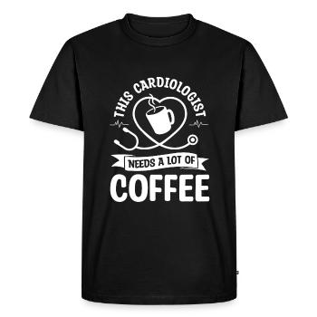 This Cardiologist Needs A Lot Of Coffee Cardiology - Men's Premium Organic T-Shirt - black - Front - Nico (187cm)