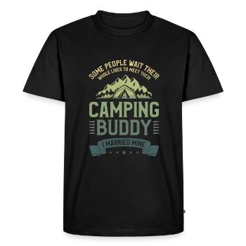 Les gens attendent toute leur vie pour rencontrer leur - T-shirt Premium bio Homme - noir - Devant - Nico (187cm)