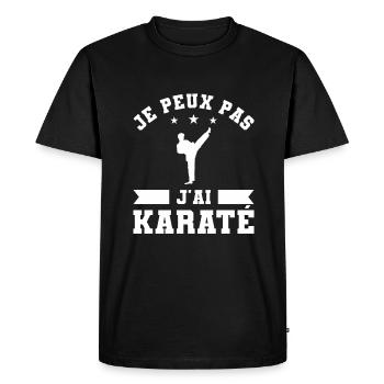 Je Peux Pas J'ai Karaté Karatéka - T-shirt Premium bio Homme - noir - Devant - Nico (187cm)