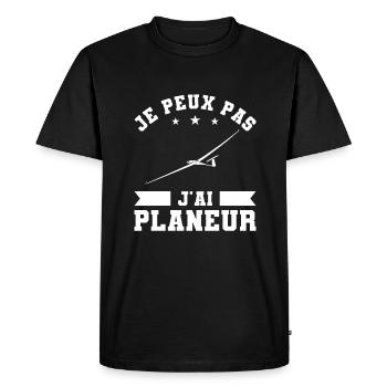 Je Peux Pas J'ai Planeur Parapente - T-shirt Premium bio Homme - noir - Devant - Nico (187cm)