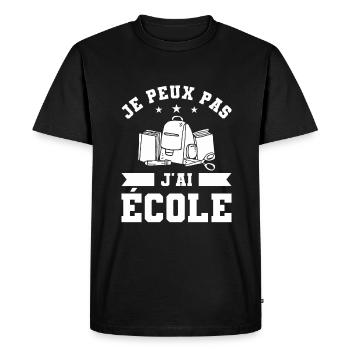 Je Peux Pas J'ai École Enseignement Enseignant - T-shirt Premium bio Homme - noir - Devant - Nico (187cm)