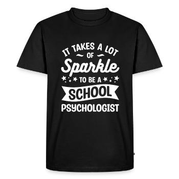 Il faut beaucoup d’éclat pour être une école - T-shirt Premium bio Homme - noir - Devant - Nico (187cm)