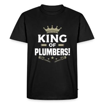 King Of Plumbers Plumbing Plumber - Men's Premium Organic T-Shirt - black - Front - Nico (187cm)