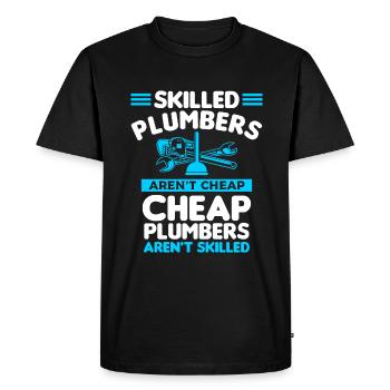 Les plombiers qualifiés ne sont pas des plombiers bon marché - T-shirt Premium bio Homme - noir - Devant - Nico (187cm)