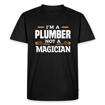 I'm A Plumber Not A Magician Plumbing Plumbers - Men's Premium Organic T-Shirt - black - Front - Nico (187cm)
