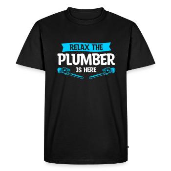 Relax This Plumber Is Here Plumbing Plumbers - Men's Premium Organic T-Shirt - black - Front - Nico (187cm)