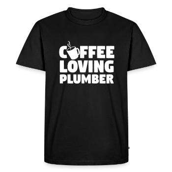 Coffee Loving Plumber Plumbing Plumbers - Men's Premium Organic T-Shirt - black - Front - Nico (187cm)