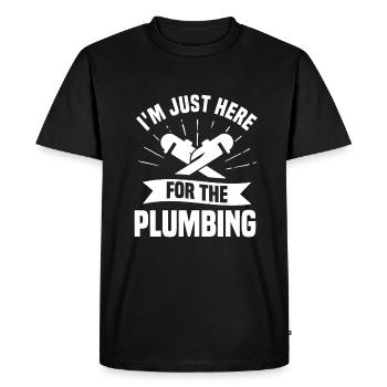 Je suis juste ici pour les plombiers plombiers de plomberie - T-shirt Premium bio Homme - noir - Devant - Nico (187cm)