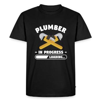 Plumber In Progress Loading Plumbing Plumbers - Men's Premium Organic T-Shirt - black - Front - Nico (187cm)