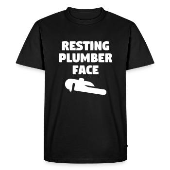Resting Plumber Face Plumbing Plumbers - Men's Premium Organic T-Shirt - black - Front - Nico (187cm)