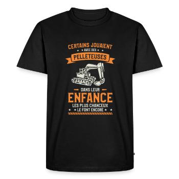 Certains Jouaient Avec Des Pelleteuses Dans Leur - T-shirt Premium bio Homme - noir - Devant - Nico (187cm)