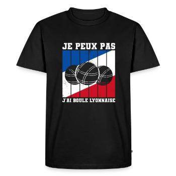 Je Peux Pas J'ai Boule Lyonnaise Pétanque Bocce - T-shirt Premium bio Homme - noir - Devant - Nico (187cm)