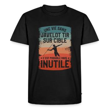 Une Vie Sans Javelot Tir Sur Cible C'est Possible - T-shirt Premium bio Homme - noir - Devant - Nico (187cm)