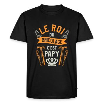 Le Roi Du Bricolage C'est Papy Bricolage Bricoleur - T-shirt Premium bio Homme - noir - Devant - Nico (187cm)