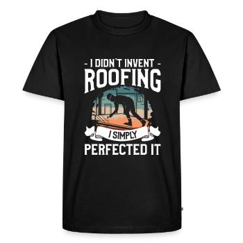 Je n’ai pas inventé la toiture, je l’ai simplement perfectionnée - T-shirt Premium bio Homme - noir - Devant - Nico (187cm)