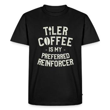 Tiler Coffee Is My Preferred Reinforcer Tiling - Men's Premium Organic T-Shirt - black - Front - Nico (187cm)