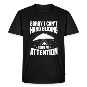 Désolé, je ne peux pas faire de deltaplane a besoin de mon attention - T-shirt Premium bio Homme - noir - Devant - Nico (187cm)