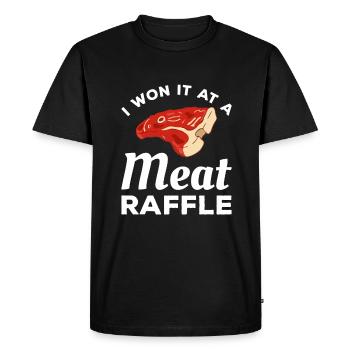 I Won It At A Meat Raffle Butchers Butchery - Men's Premium Organic T-Shirt - black - Front - Nico (187cm)
