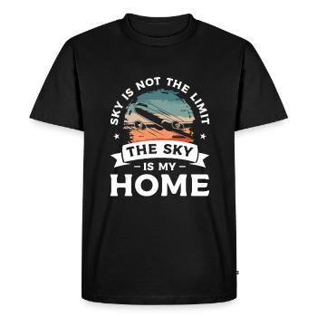 Le ciel n’est pas la limite Le ciel est mon aviateur à la maison - T-shirt Premium bio Homme - noir - Devant - Nico (187cm)