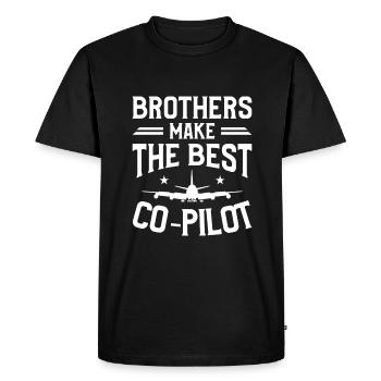 Brothers Make The Best Co-Pilot Aviation Aviator - Men's Premium Organic T-Shirt - black - Front - Nico (187cm)