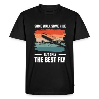 Certains marchent, certains manèges, mais seulement le meilleur aviateur de mouches - T-shirt Premium bio Homme - noir - Devant - Nico (187cm)