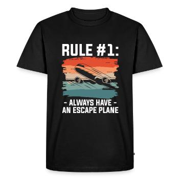 Rule Number One Always Have An Escape Plane Pilot - Men's Premium Organic T-Shirt - black - Front - Nico (187cm)