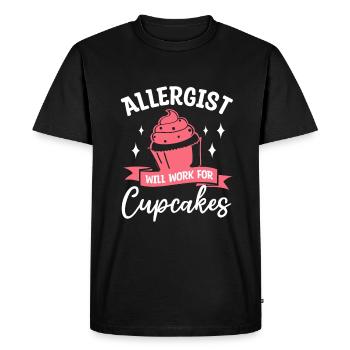 L’allergologue travaillera pour l’allergologie des cupcakes - T-shirt Premium bio Homme - noir - Devant - Nico (187cm)