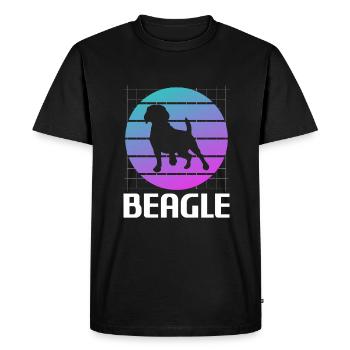 Rétro Beagle Beagles Dog Lover - T-shirt Premium bio Homme - noir - Devant - Nico (187cm)