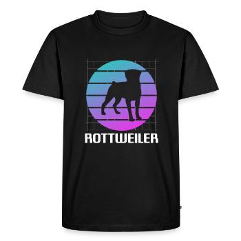 Retro Rottweiler Rottweilers Dog Lover - Men's Premium Organic T-Shirt - black - Front - Nico (187cm)