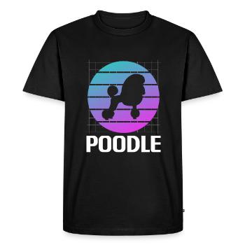 Retro Poodle Poodles Dog Lover - Men's Premium Organic T-Shirt - black - Front - Nico (187cm)
