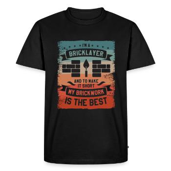Je suis maçon et pour faire court, ma maçonnerie - T-shirt Premium bio Homme - noir - Devant - Nico (187cm)