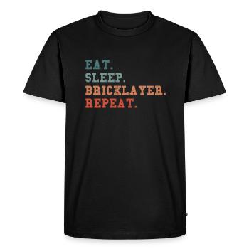 Manger Dormir Maçon Répéter la maçonnerie - T-shirt Premium bio Homme - noir - Devant - Nico (187cm)