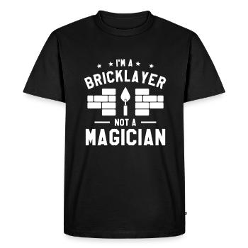 Je suis un maçon, pas un magicien maçon - T-shirt Premium bio Homme - noir - Devant - Nico (187cm)