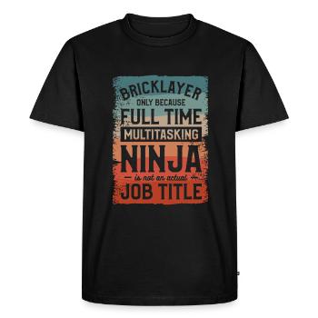 Maçon uniquement parce que multitâche à temps plein - T-shirt Premium bio Homme - noir - Devant - Nico (187cm)