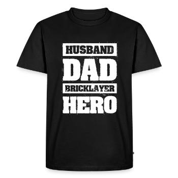 Mari Papa Maçon Héros Maçon Maçon - T-shirt Premium bio Homme - noir - Devant - Nico (187cm)