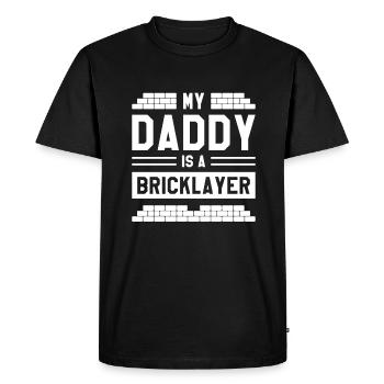 Mon papa est maçon maçon maçon maçon - T-shirt Premium bio Homme - noir - Devant - Nico (187cm)