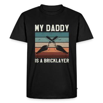 Mon papa est maçon maçon maçon maçon - T-shirt Premium bio Homme - noir - Devant - Nico (187cm)