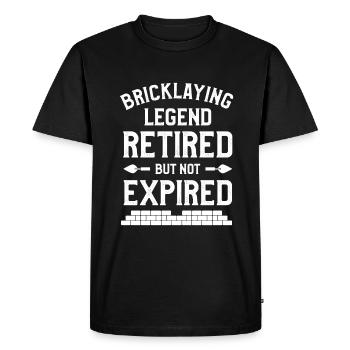 Bricklaying Legend Retired But Not Expired - Men's Premium Organic T-Shirt - black - Front - Nico (187cm)